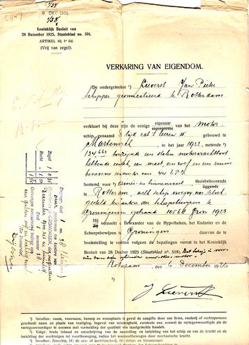 eigendomsbewijs 1926